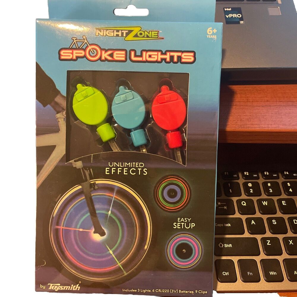 NIGHT ZONE Bicycle Spike Lights By Toysmith - Create Your Own Effects - New